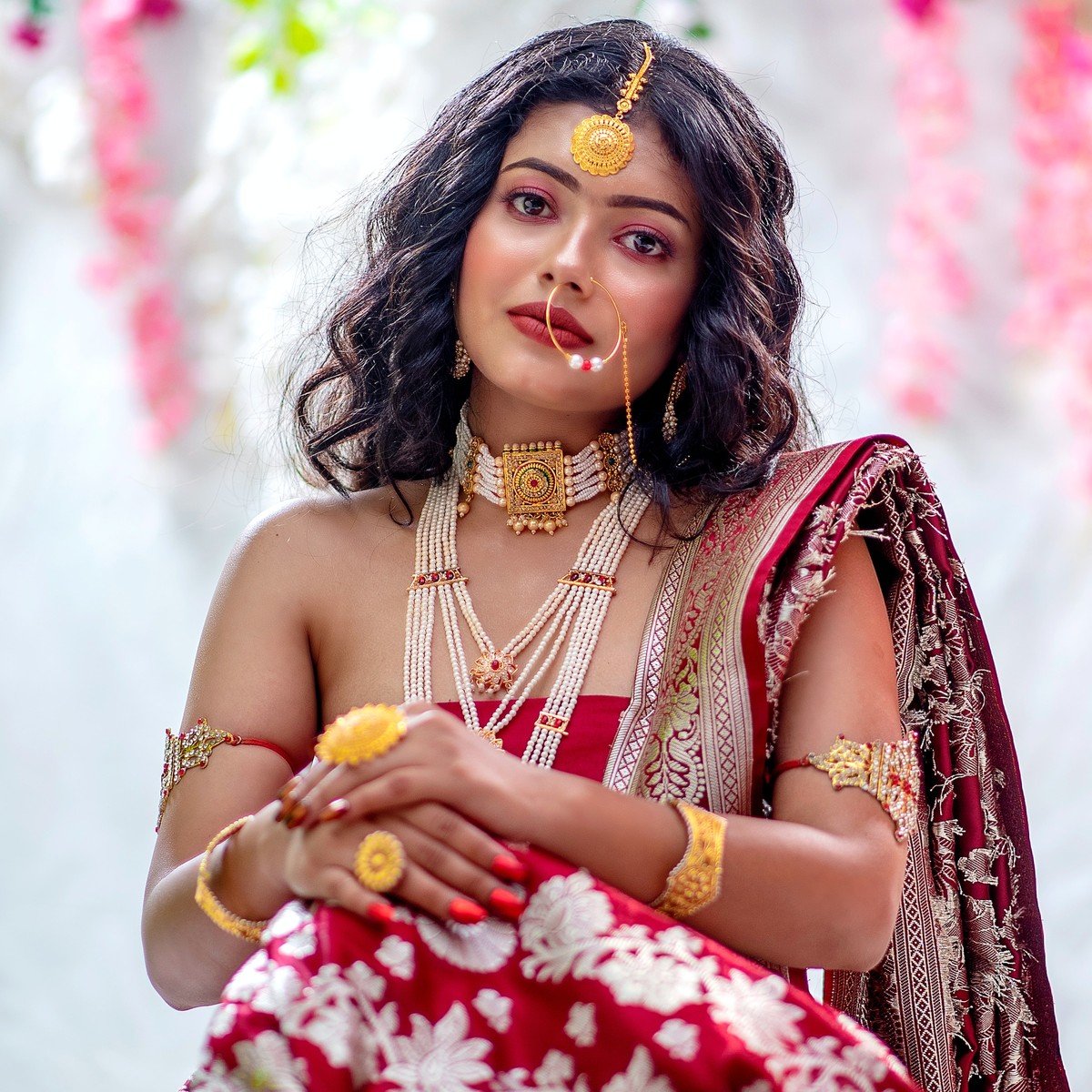 девушка в традиционном платье, Западная Бенгалия, Индия