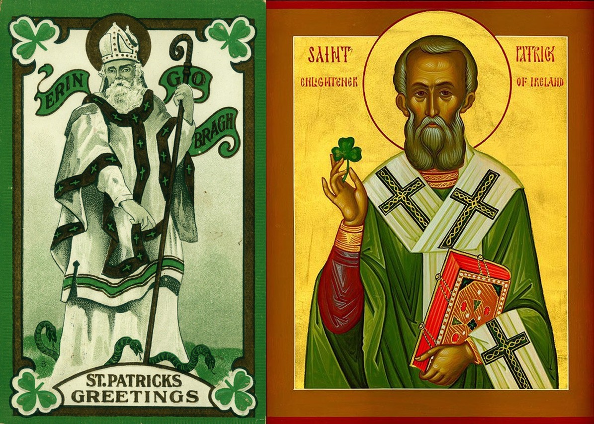 святой патрик, открытка к дню святого Патрика, Святой Патрикий, апостол Крайнего Запада, православная икона