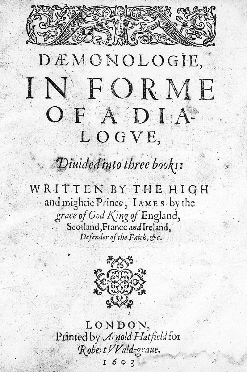 James I - Daemonologie, in forme of a dialogue, 1603, Title page