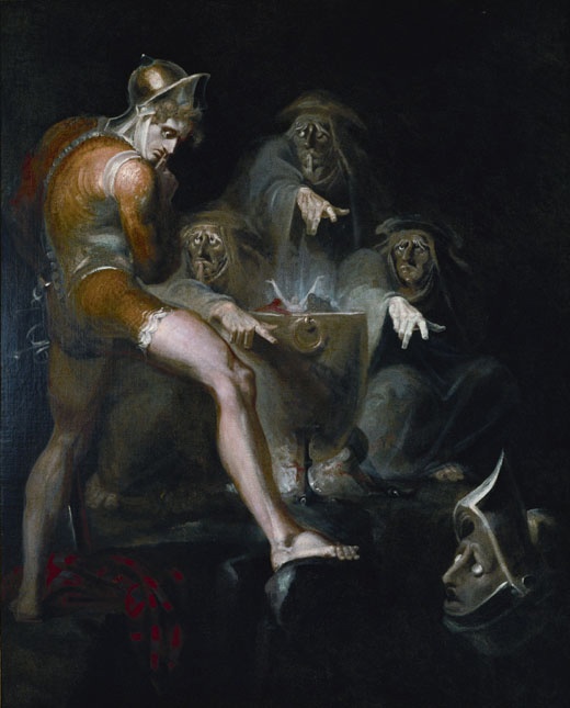Макбет допрашивает голову в шлеме, Иоганн Генрих Фюсли, 1793, Macbeth consulting the Vision of the Armed Head, Johann Heinrich Füssli